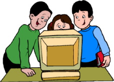 kids looking at a computer